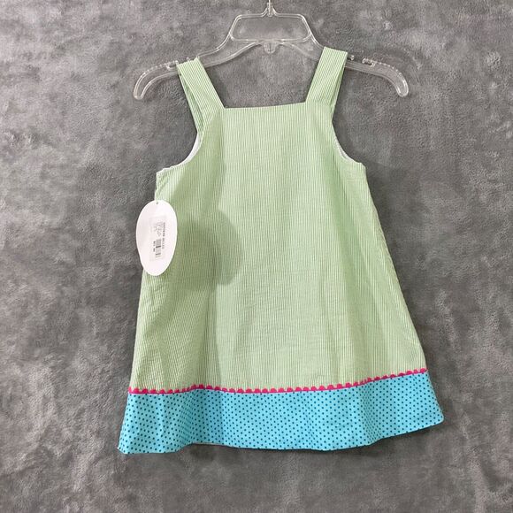 Mulberry St. Dress Little Girls Size 4 Jumper Dress Appliqué’ Turtles NWT! USA - Picture 2 of 9